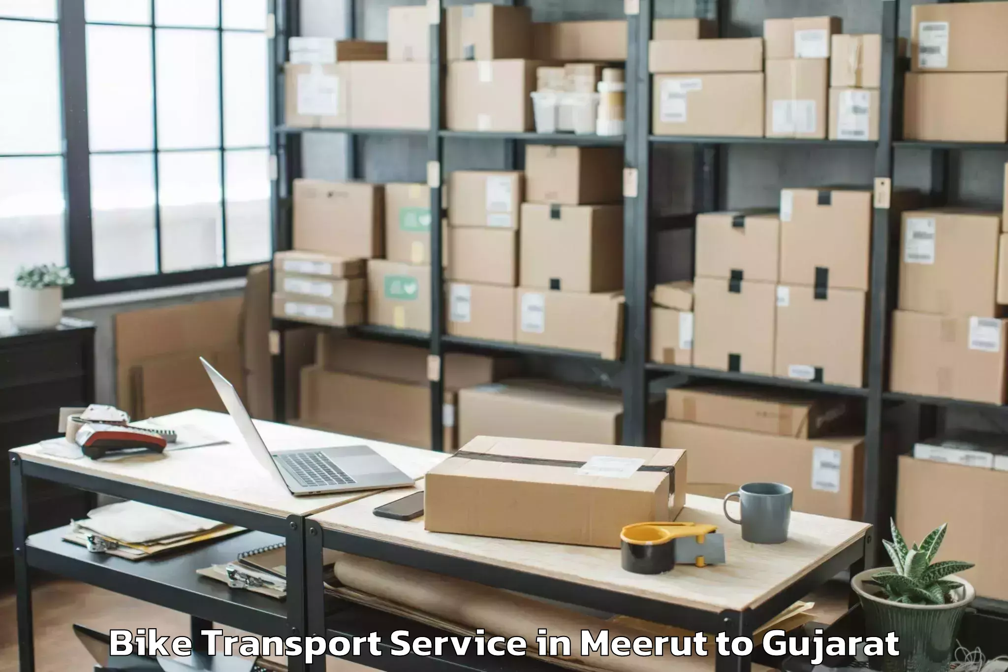 Top Meerut to Gandhidham Bike Transport Available